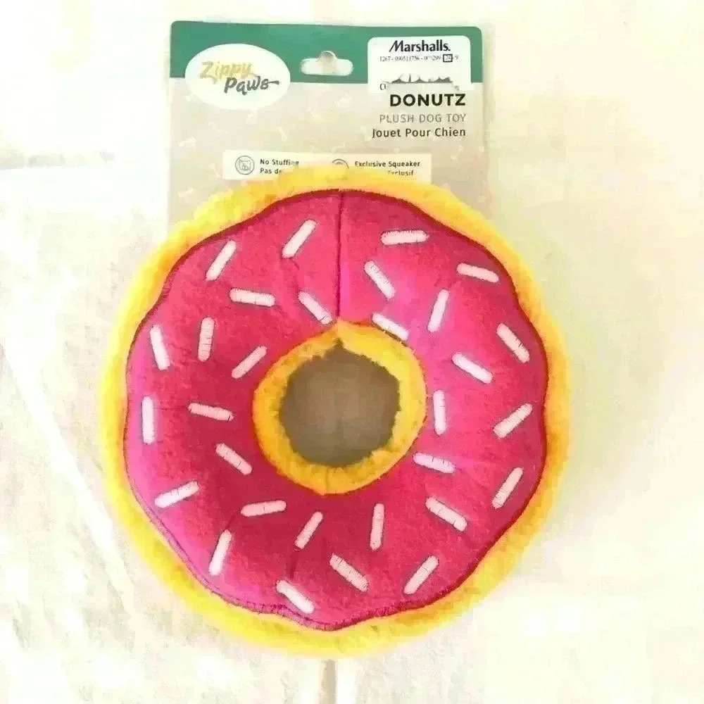 zippy paws doggy toy strawberry sprinkle doughnut